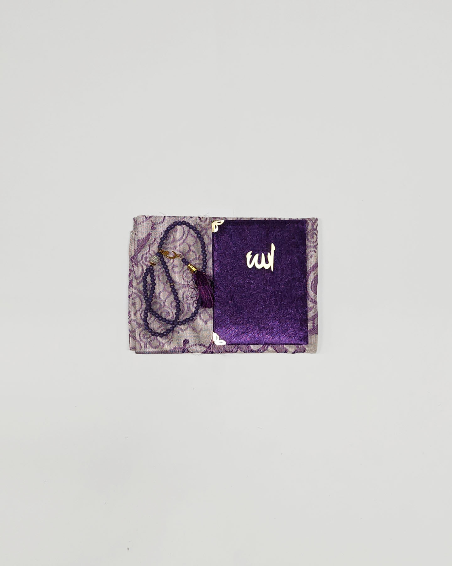 Gift set with prayer rug and rosary Misbaha - Purple