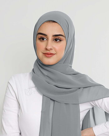 Hijab - Instant Chiffon Med Cap - Grå