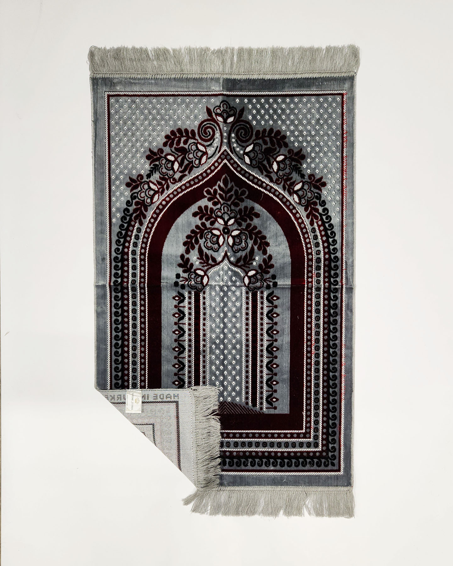 Prayer Rug - Gray/Maroon - 2