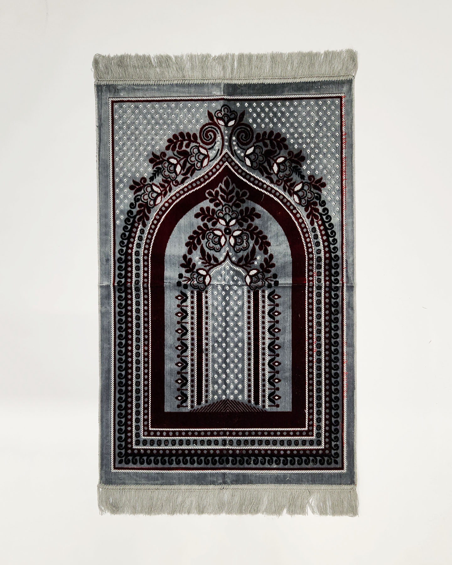 Prayer Rug - Gray/Maroon