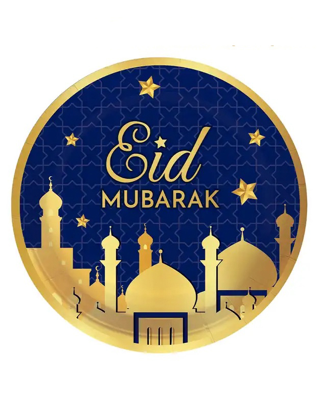 Ramadan Dekoration - Engångsservis set 8 personer - 48 st - Blå - 2