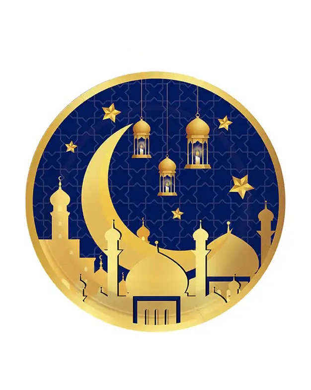 Ramadan Dekoration - Engångsservis set 8 personer - 48 st - Blå - 3