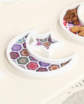 Ramadan Decoration - Tray - Wooden Hilal - 2
