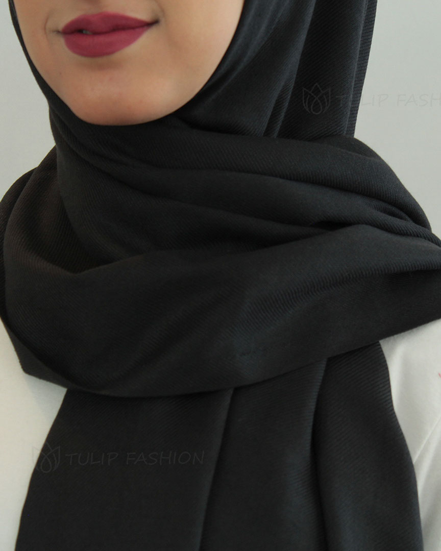 Hijab - Luxury Pashmina - Black - 4