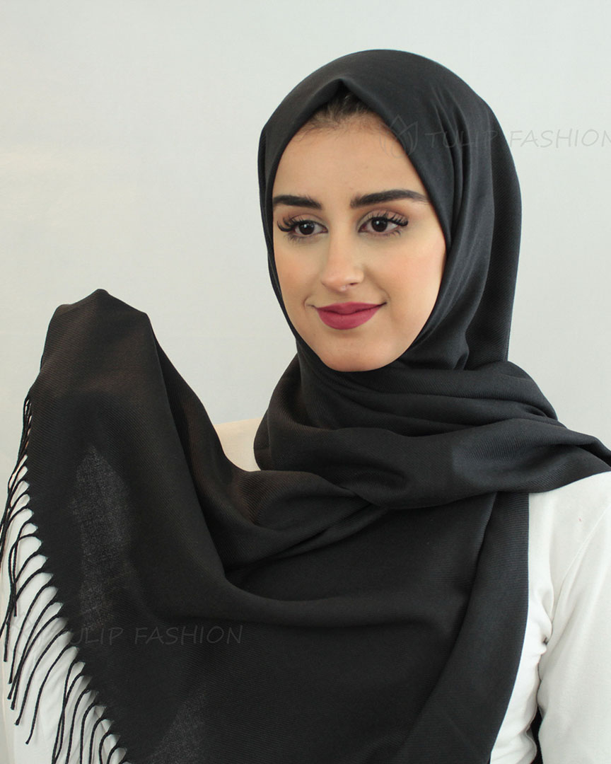 Hijab - Luxury Pashmina - Black - 2