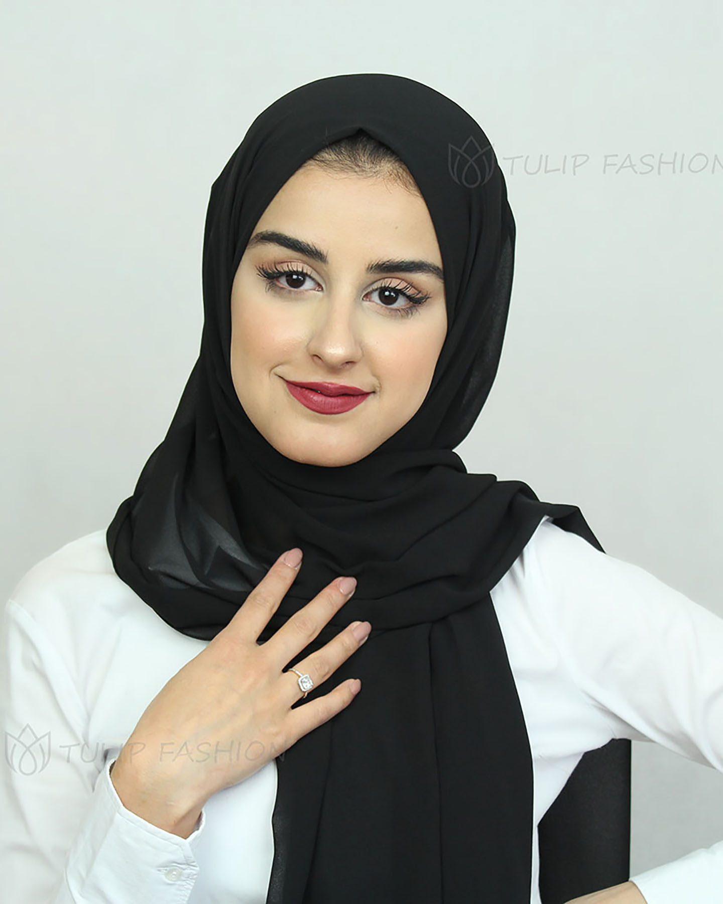 Hijab - Chiffon - Schwarz - 2