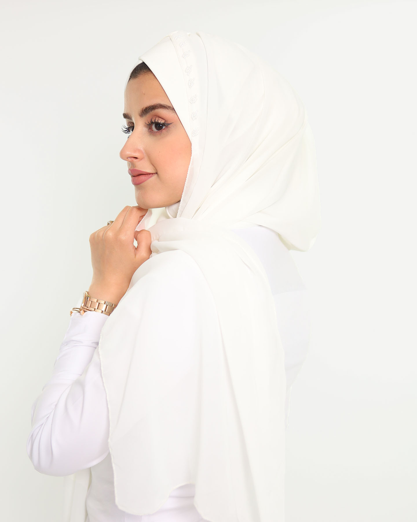 Hijab - Instant Chiffon Lamar - Off-White - 3