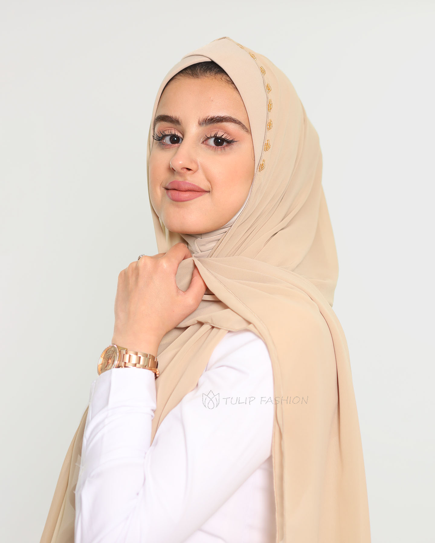 Hijab - Instant Chiffon Lamar - Beige - 2