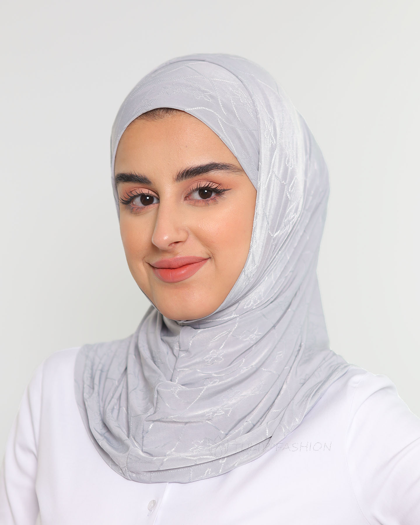 Hijab Al Amira Dekorerad Lycra - Light Gray