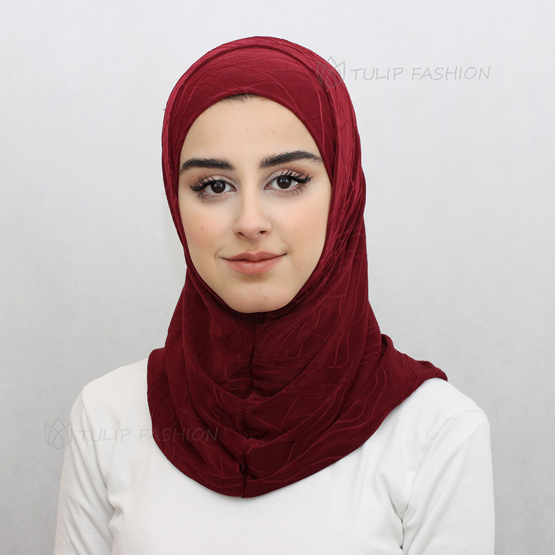 Hijab Al Amira Dekorerad Lycra - Maroon