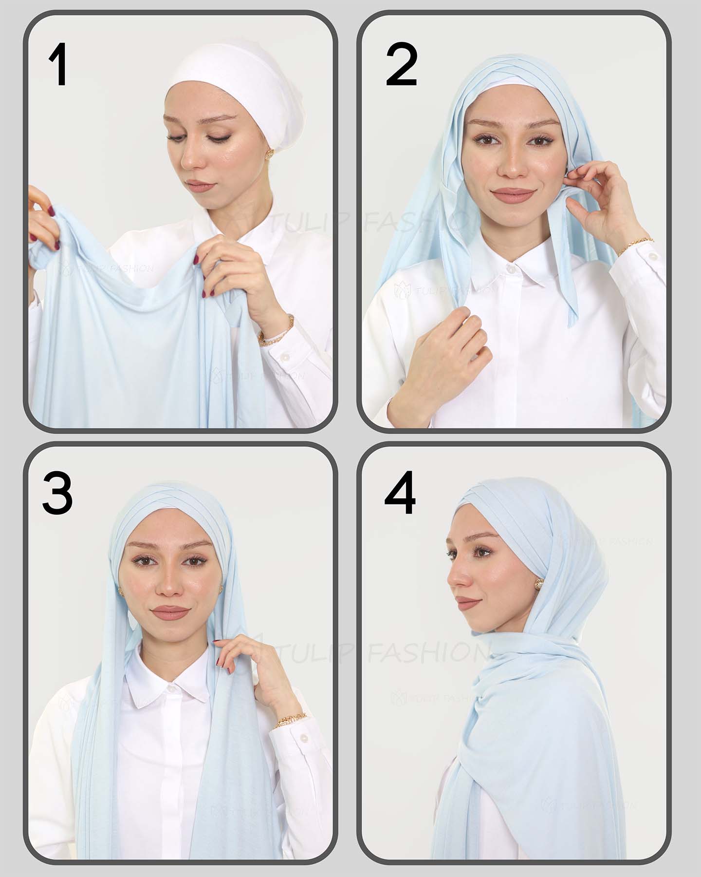 Hijab - Instant Jersey Cross - Light Gray - 3