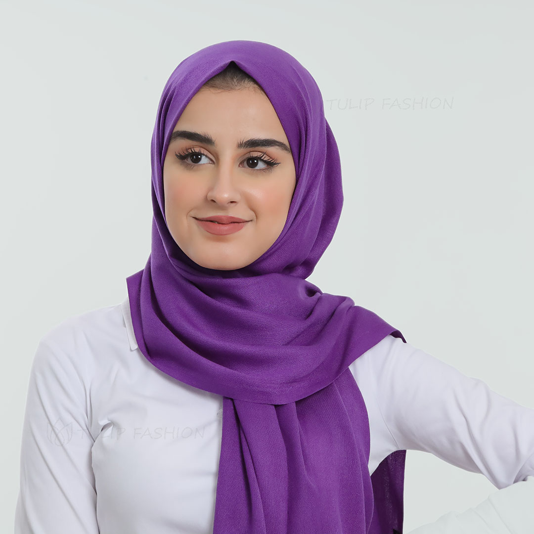 Hijab - Pashmina - Mörklila - 2