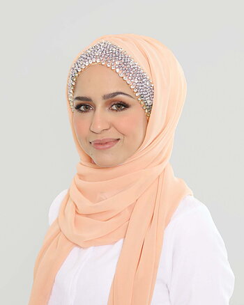 Hijab - Instant Chiffon Shiny Crystal - Aprikos