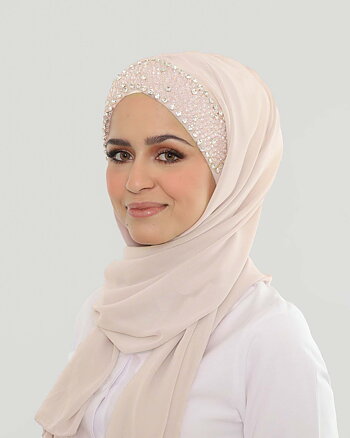 Hijab - Instant Chiffon Shiny Crystal - Nude Pink