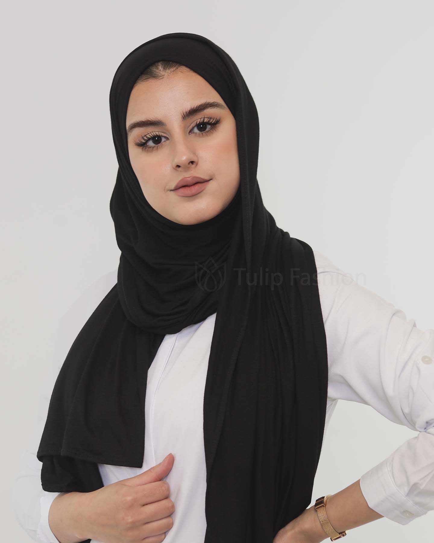 Premium Jersey Mini Hijab - Black - 2