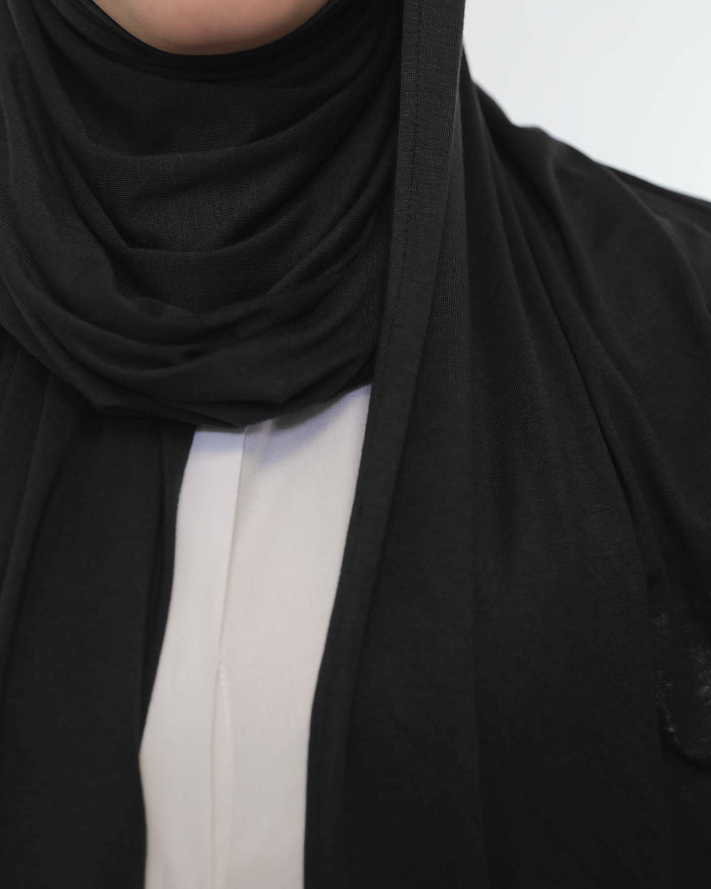 Premium Jersey Mini Hijab - Black - 3