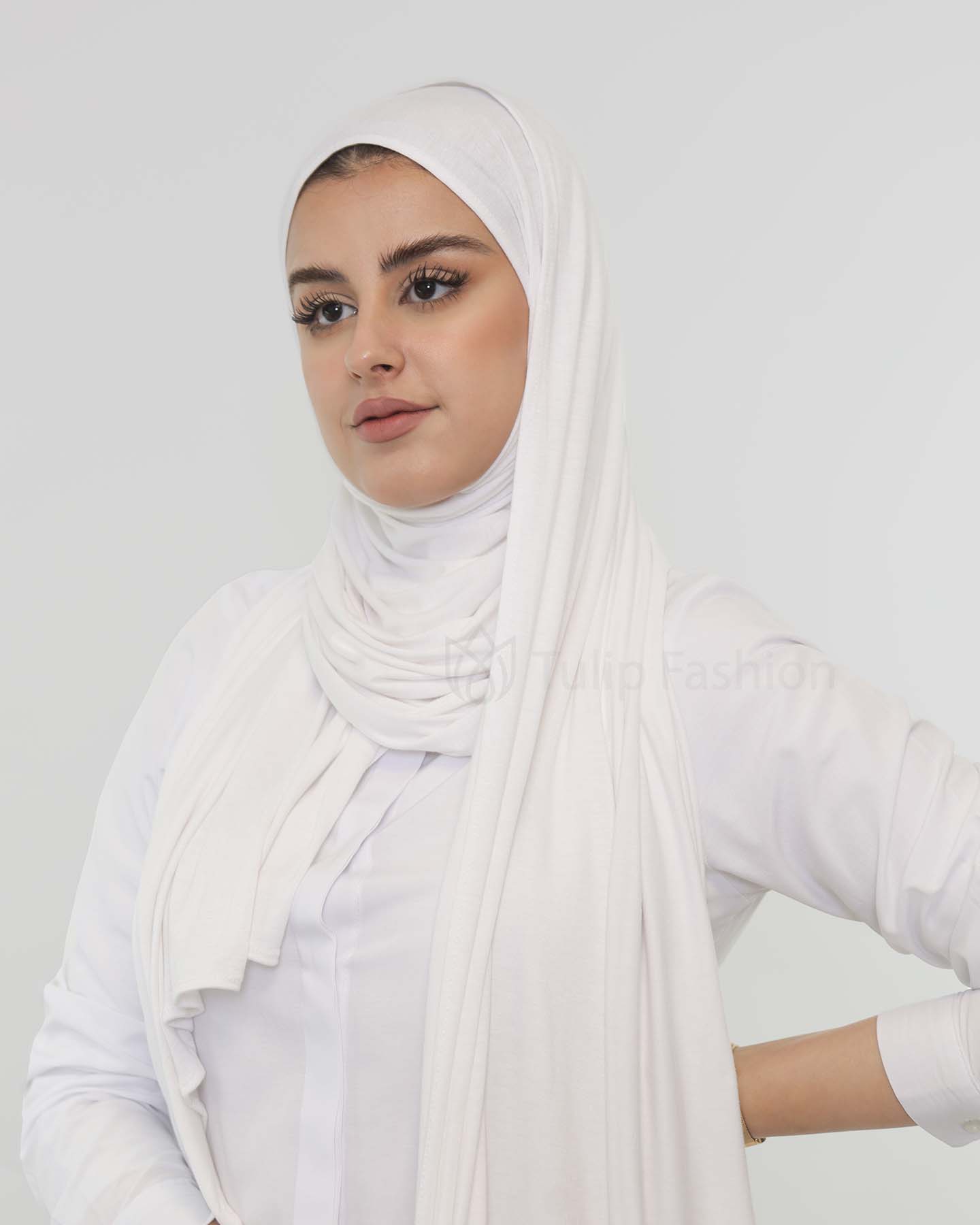 Premium Jersey Mini Hijab - White - 2