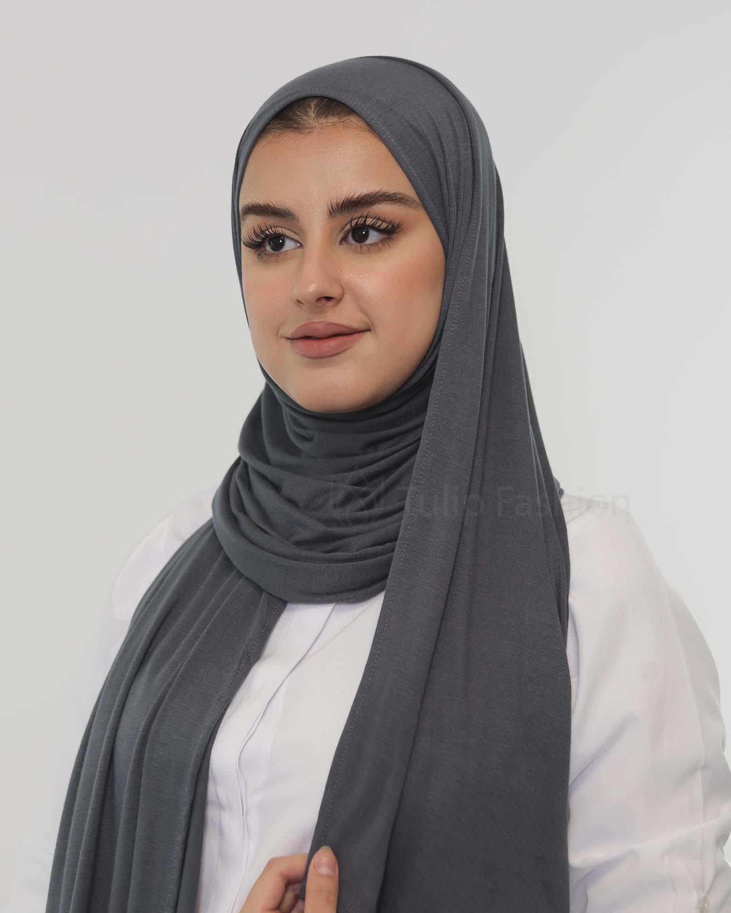 Premium Jersey Mini Hijab - Dark Gray