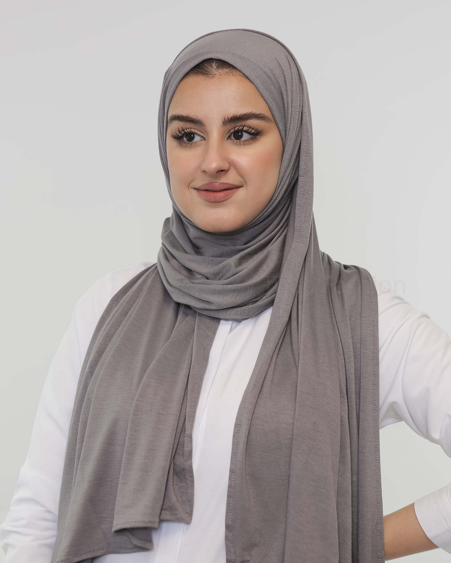 Premium Jersey Mini Hijab - Gray - 2
