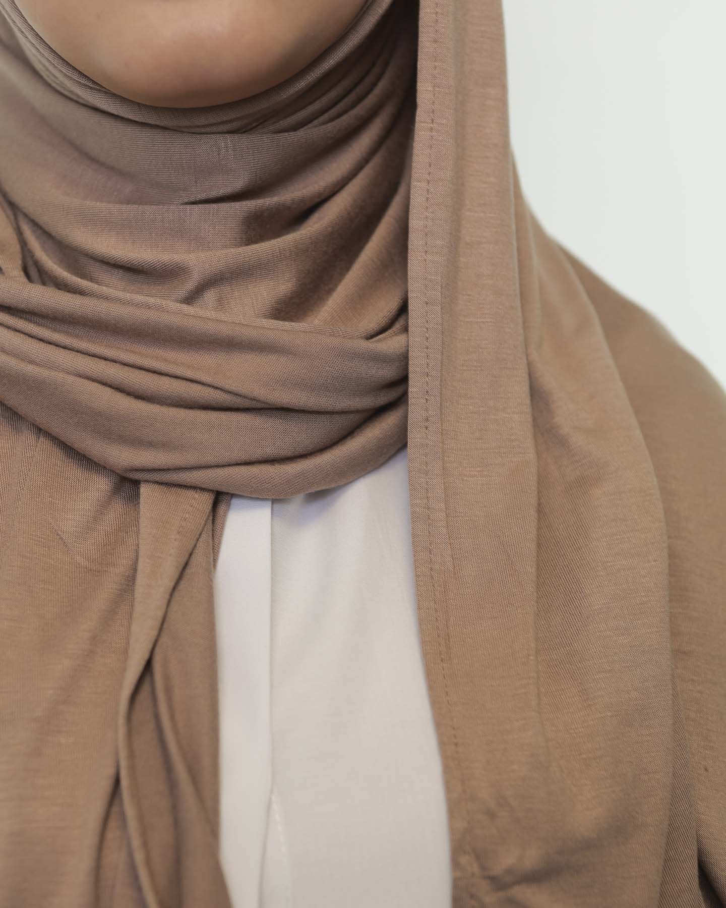 Premium Jersey Mini Hijab - Hazel Brown - 3
