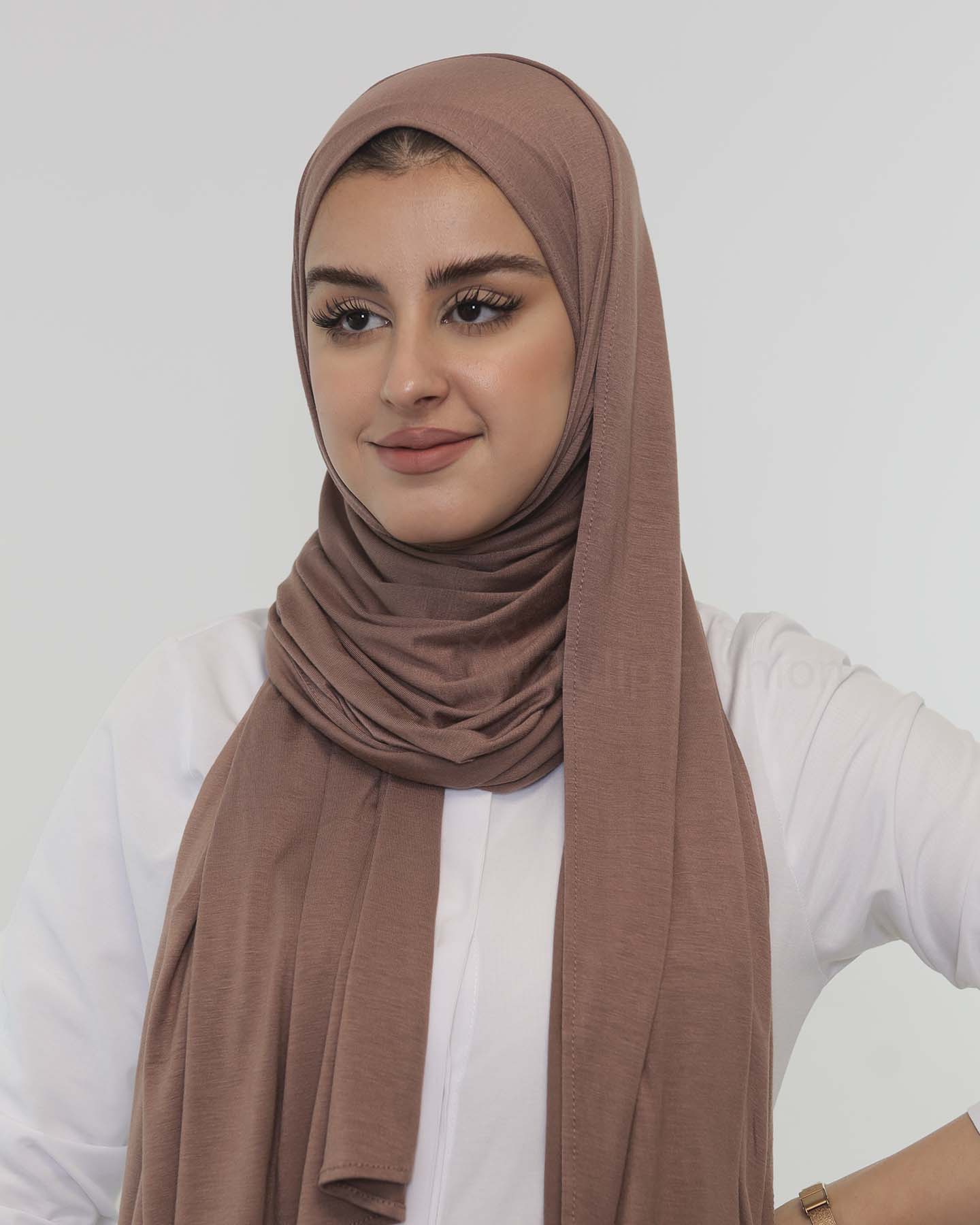 Premium Jersey Mini Hijab - Brown - 2