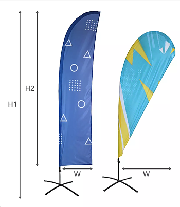 Beachflagga Budget DROP & WIND Medium 259,5 - 301,5 cm