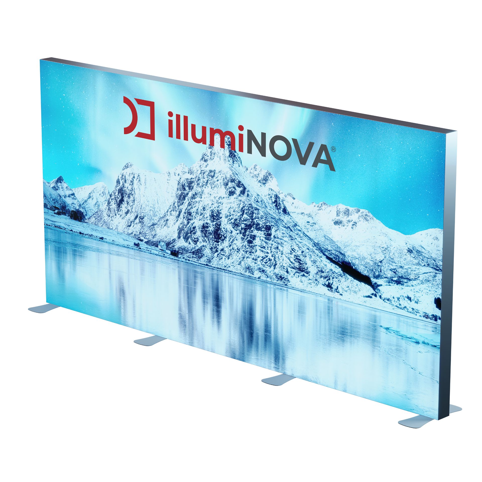 LED Ljuslåda IllumiNOVA  med textiltryck 400x200x12,5cm