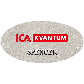Namnskylt Plast Oval 63 x 32 mm och 4 färger