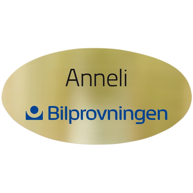 Namnskylt Metall Oval 63 x 32 mm Finns 6 färger - 2