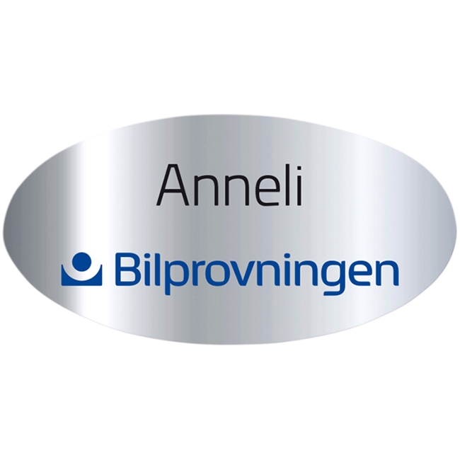 Namnskylt Metall Oval 63 x 32 mm Finns 6 färger - 6