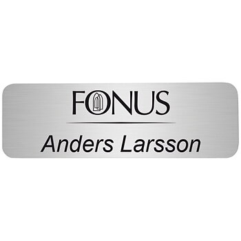 Namnskylt Metall 60 x 18 mm Finns 3 färger