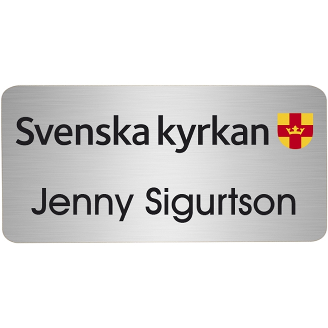Namnskylt Metall 60 x 30 mm Finns 6 färger