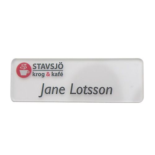 Namnskylt Frostad Vit Plexi i 4 storlekar - 2