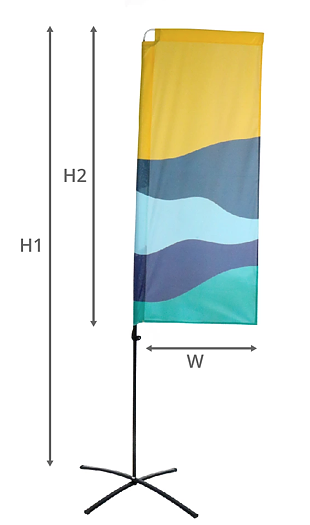 Beachflagga Budget SQUARE, X-large H 440cm