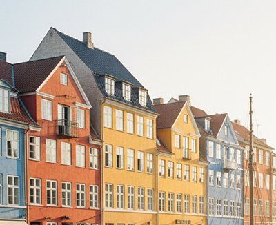 Photo of colorful houses in Denmark.