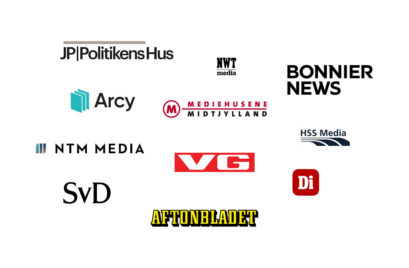 Image showing a collection of different logos representing companies and public institutions that Textalk collaborates with.