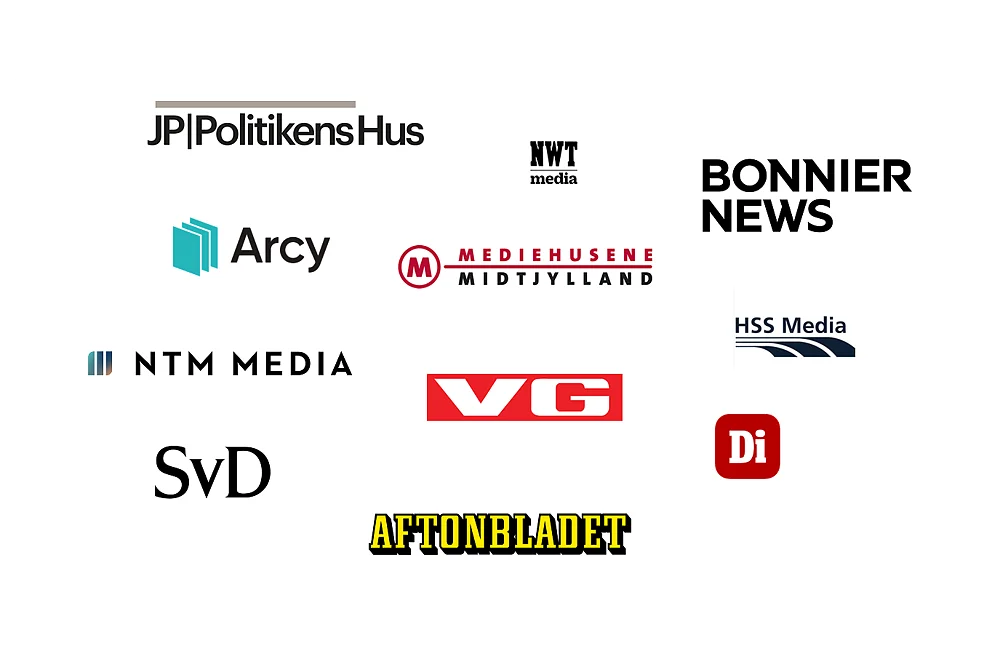 Image showing a collection of different logos representing companies and public institutions that Textalk collaborates with.