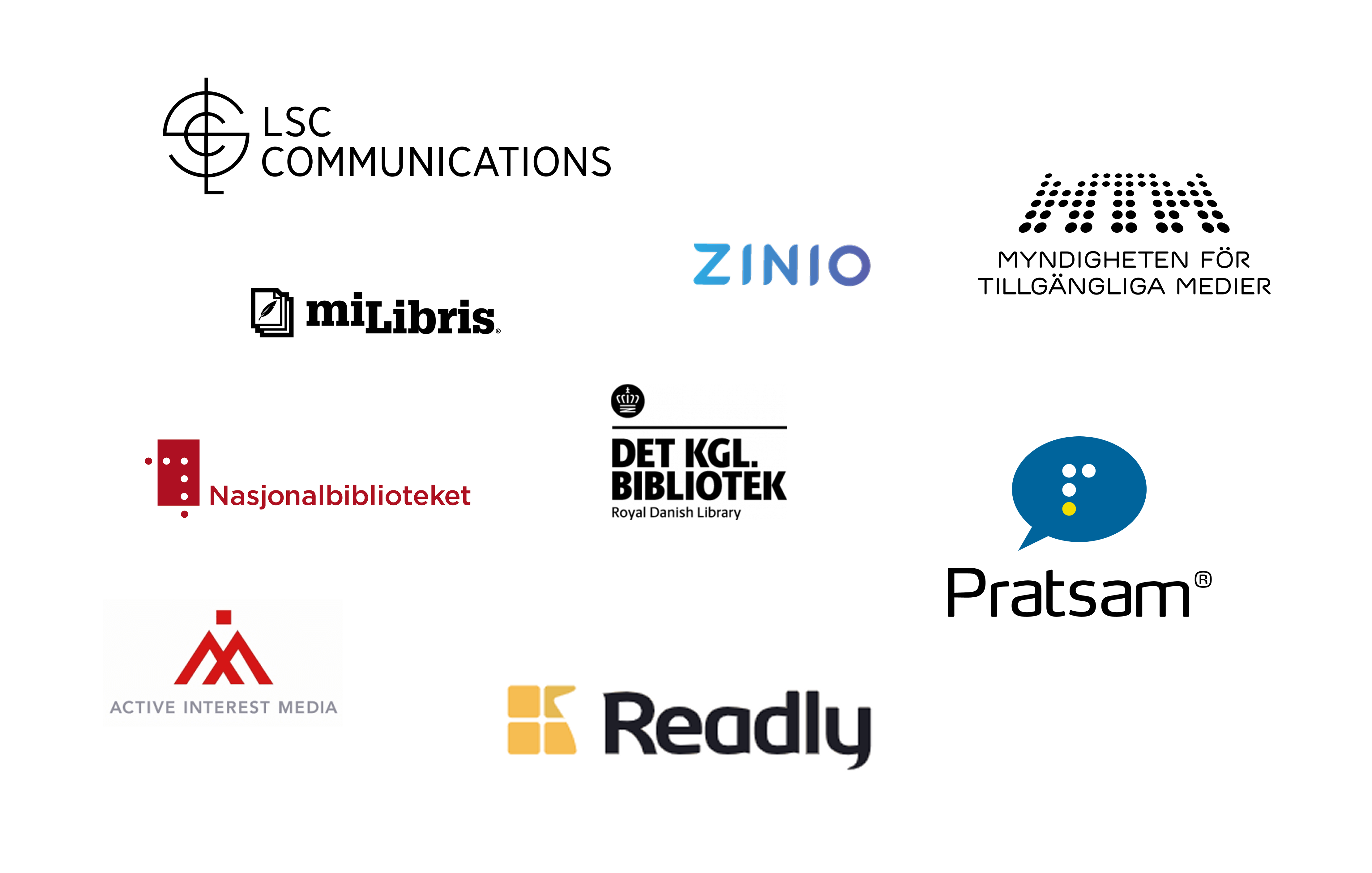 Image showing a collection of different logos representing companies and public institutions that Textalk collaborates with.