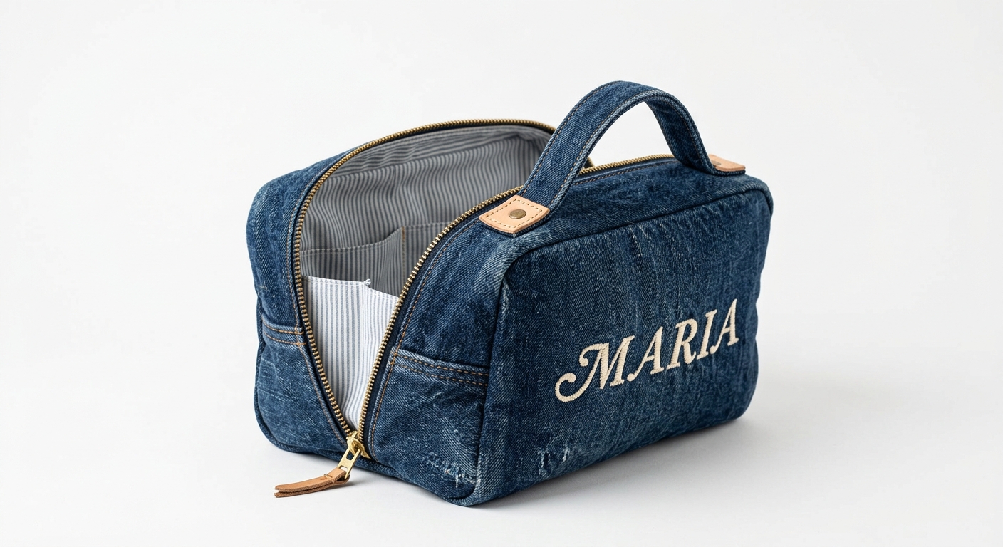 Klassisk Blå Denimnecessär – Återvunnen & Handsydd
