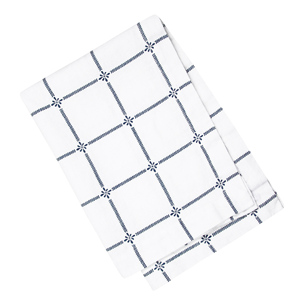 Linen Towel Classic White/Navy - 3