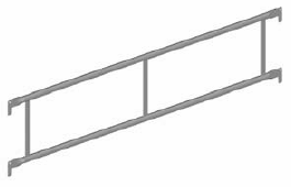 Alu-dubbelräcke ram 2,07m