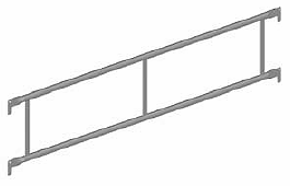 Alu-dubbelräcke ram 2,07m