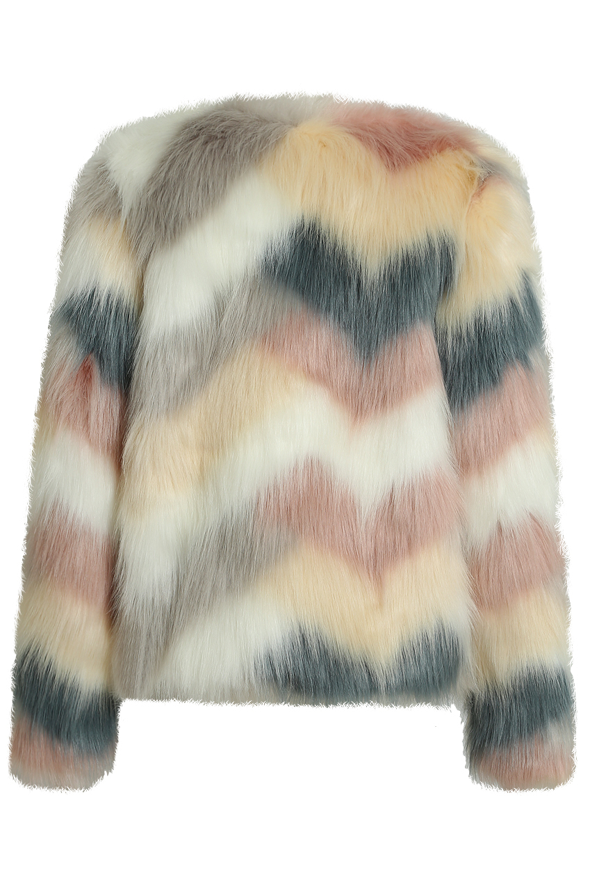 colourful faux fur jacket