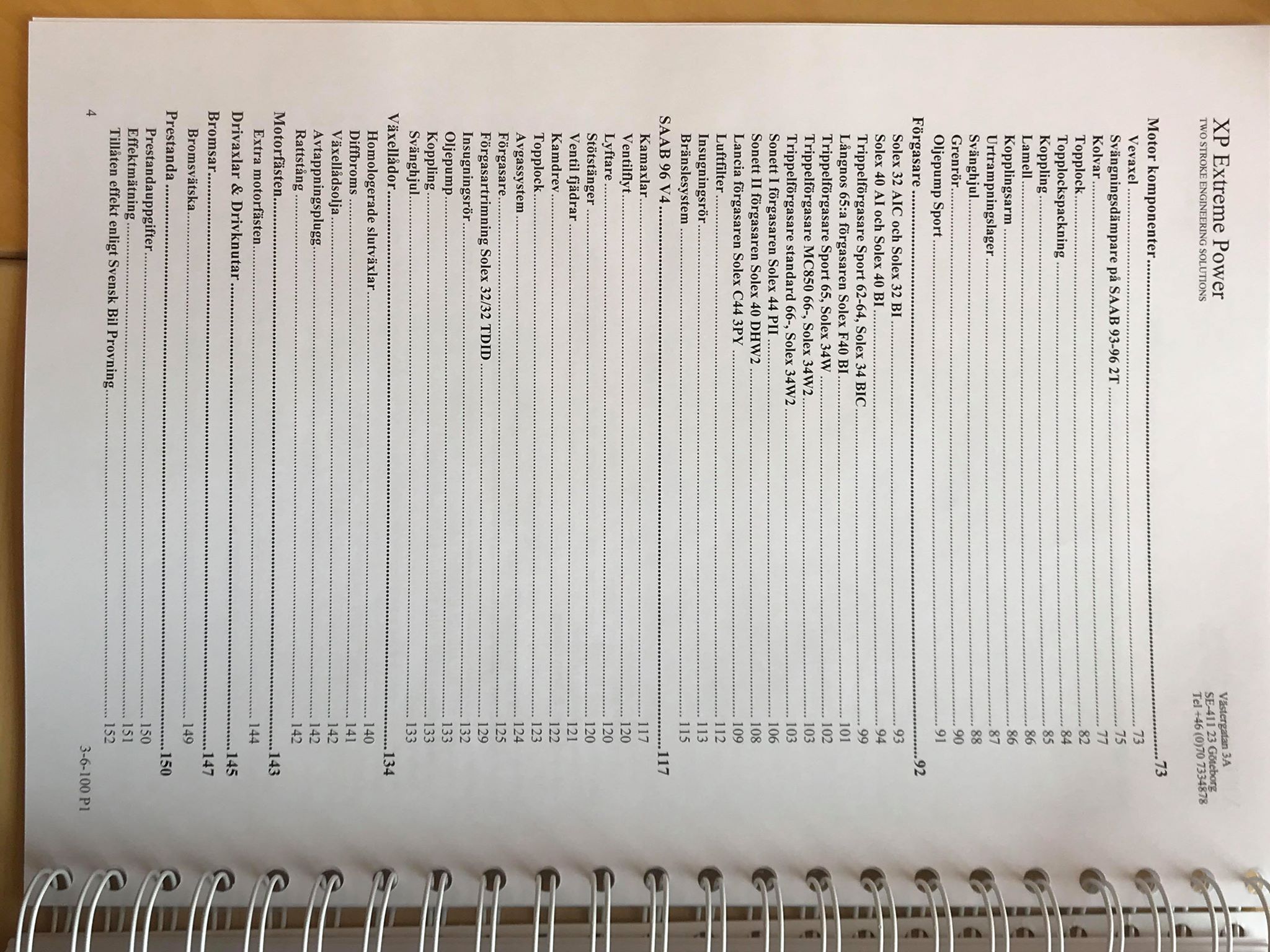 XP Manual for Saab 2-stroke and V4 tuning, Swedish - 3