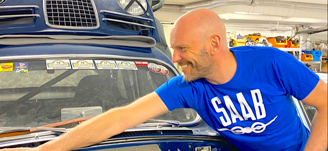 T-shirt SAAB Montecarlo blå kortärmad (Storlek Medium)