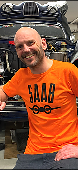 T-shirt SAAB "Indiskt Gul" kortärmad (Storlek Medium)