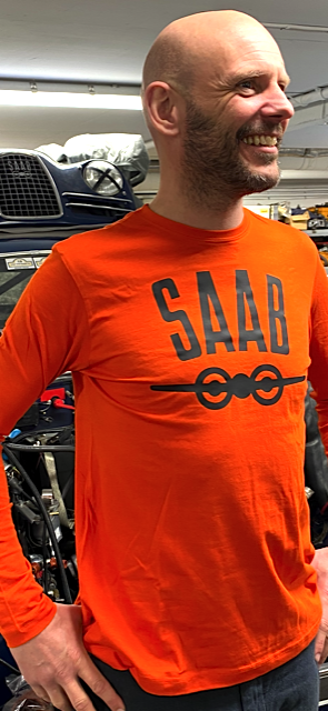 SAAB tröja "Indiskt Gul" långärmad (Storlek X-Large)