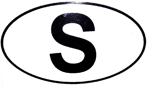 S klistermärke
