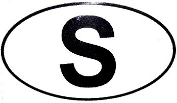 S sticker for Sweden