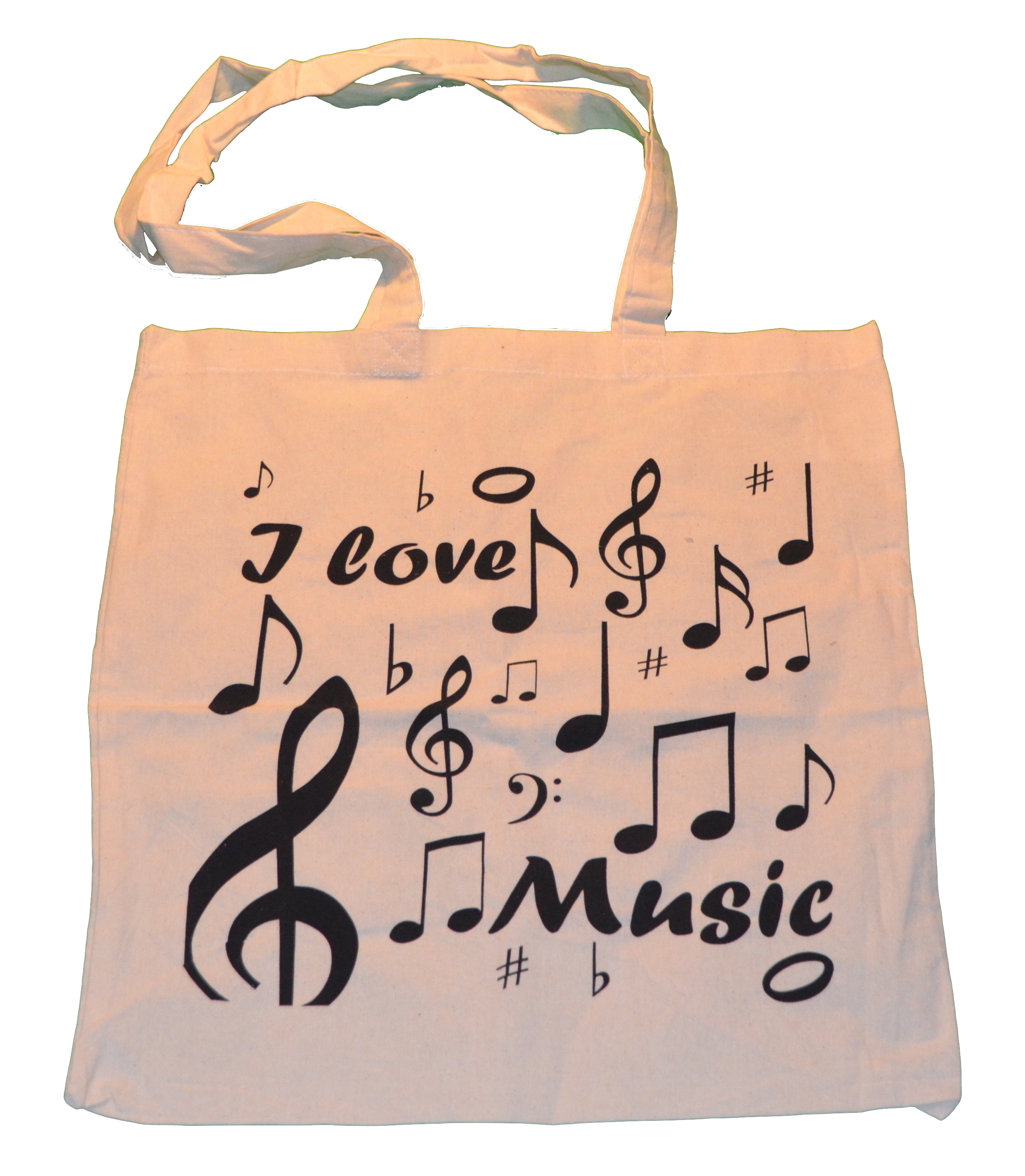 Beige Bomullspåse I Love Music